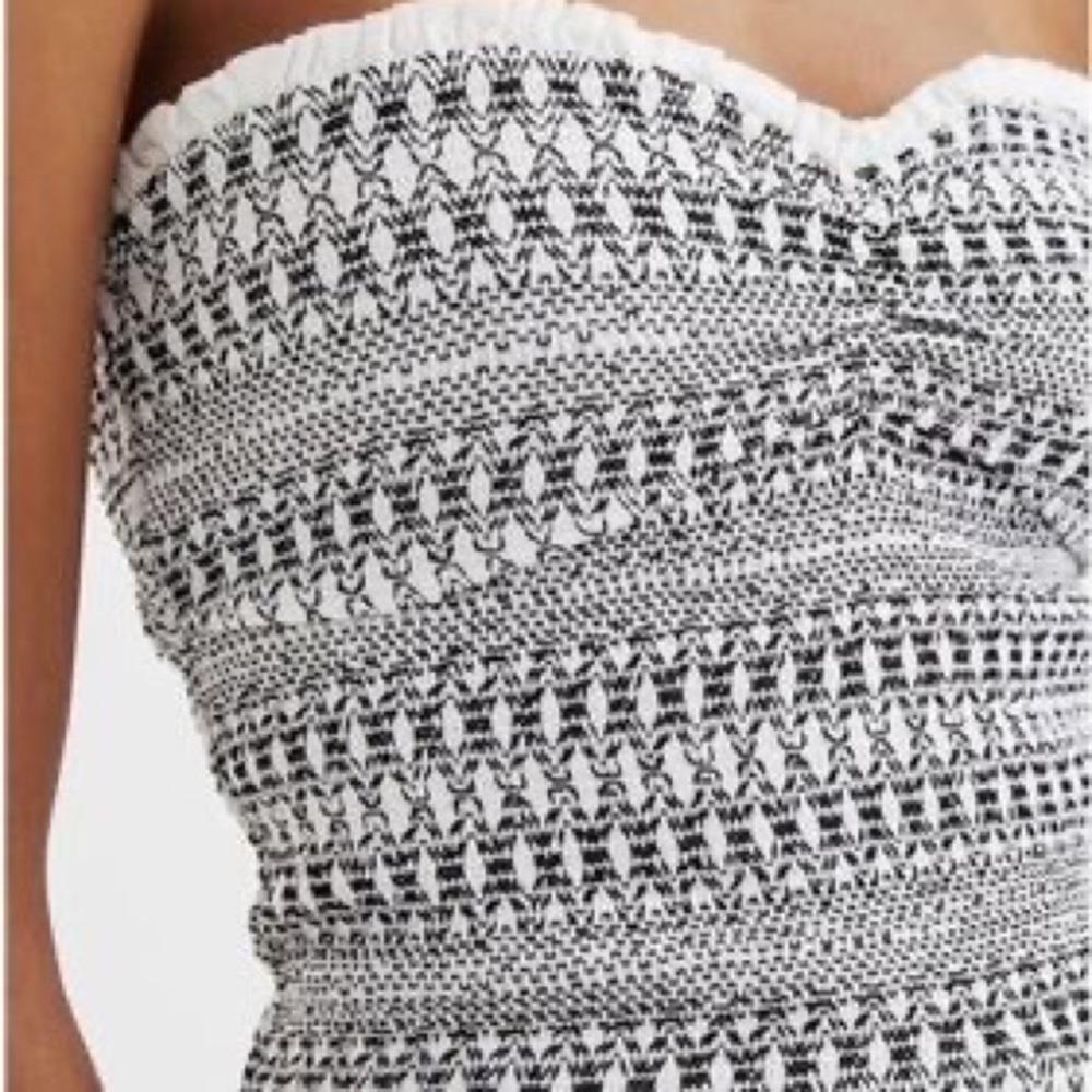Anthropology Smocked Sweetheart Tube-Blouse Top